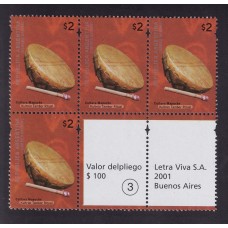 ARGENTINA 2000 GJ 3095aCO2 ESTAMPILLA CON COMPLEMENTO NUEVA MINT U$ 40